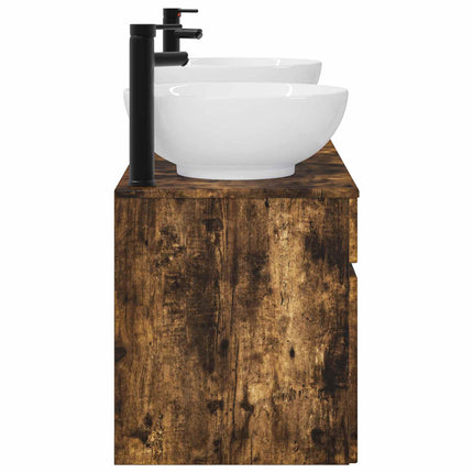 Badrumsskåpsset 3 st Rökt ek 49 x 44,5 x 66,5 cm