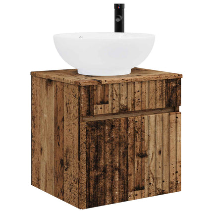 Badrumsskåpsset 3 st Gammalt trä 49 x 44,5 x 66,5 cm