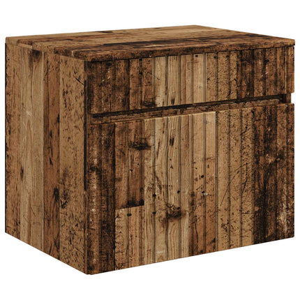 Badrumsskåpsset 3 st Gammalt trä 49 x 44,5 x 66,5 cm