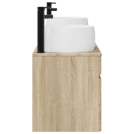 Badrumsskåpsset 3 st Sonoma-ek 49 x 44,5 x 66 cm