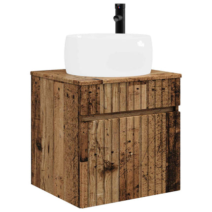 Badrumsskåpsset 3 st Gammalt trä 49 x 44,5 x 66 cm