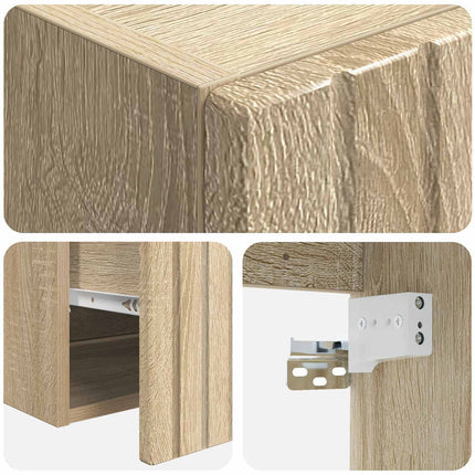 Badrumsskåpsset 3 st Sonoma-ek 49 x 44,5 x 65,5 cm