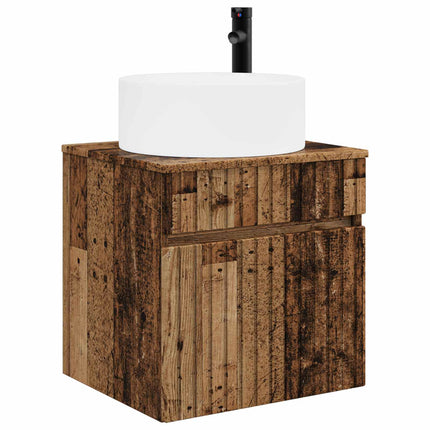 Badrumsskåpsset 3 st Gammalt trä 49 x 44,5 x 65,5 cm