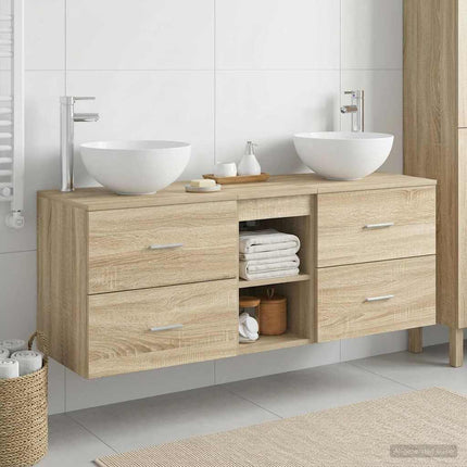 Badrumsskåpsset 3 st Sonoma-ek 49,5 x 35 x 63 cm