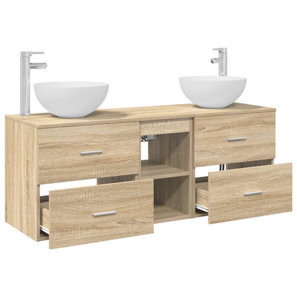 Badrumsskåpsset 3 st Sonoma-ek 49,5 x 41 x 64,5 cm