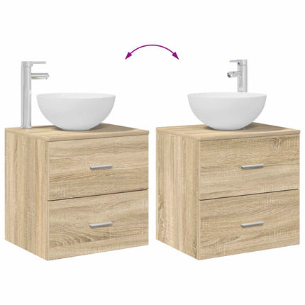 Badrumsskåpsset 3 st Sonoma-ek 49,5 x 41 x 64,5 cm
