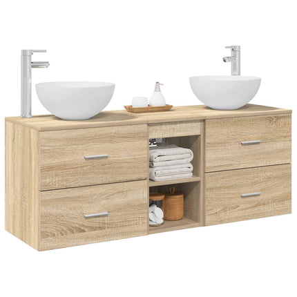 Badrumsskåpsset 3 st Sonoma-ek 49,5 x 41 x 64,5 cm