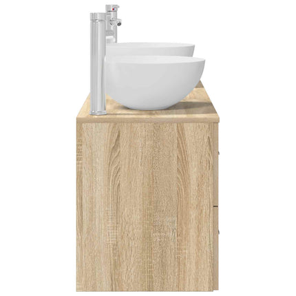Badrumsskåpsset 3 st Sonoma-ek 49,5 x 41 x 64,5 cm