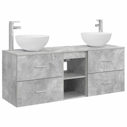 Badrumsskåpsset 3 st Betonggrå 49,5 x 41 x 64,5 cm