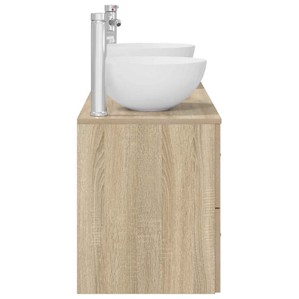 Badrumsskåpsset 3 st Sonoma-ek 49,5 x 41 x 64,5 cm