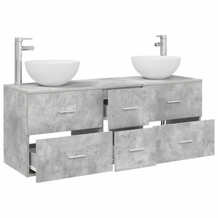 Badrumsskåpsset 3 st Betonggrå 49,5 x 41 x 64,5 cm