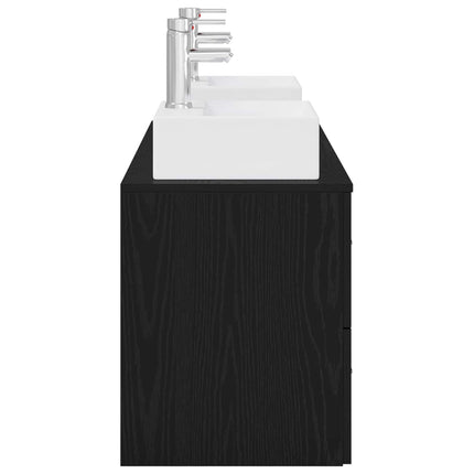 Badrumsskåpsset 3 st Svart 49,5 x 41 x 62,5 cm Konstruerat trä