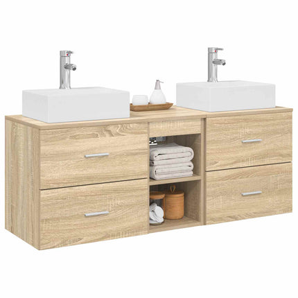 Badrumsskåpsset 3 st Sonoma-ek 49,5 x 41 x 62,5 cm