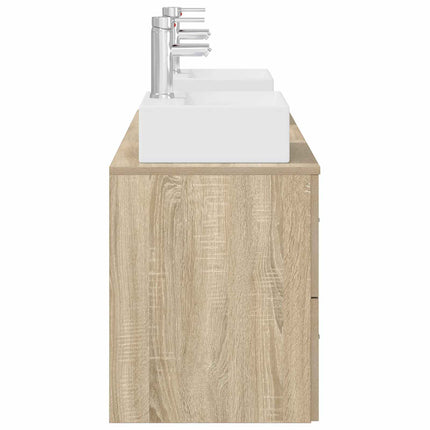 Badrumsskåpsset 3 st Sonoma-ek 49,5 x 41 x 62,5 cm