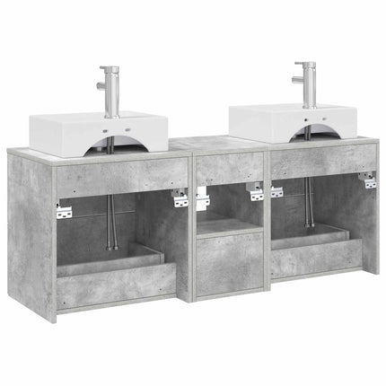 Badrumsskåpsset 3 st Betonggrå 49,5 x 41 x 62,5 cm
