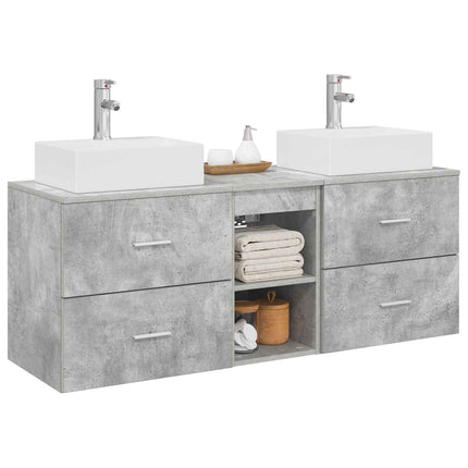 Badrumsskåpsset 3 st Betonggrå 49,5 x 41 x 62,5 cm