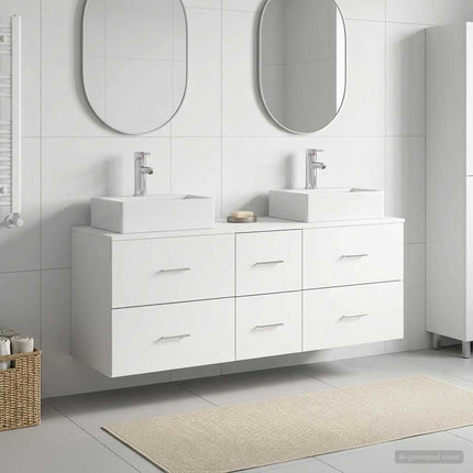 Badrumsskåpsset 3 st Vit 49,5 x 41 x 62,5 cm Konstruerat trä