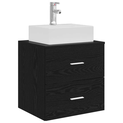 Badrumsskåpsset 3 st Svart 49,5 x 41 x 62,5 cm Konstruerat trä