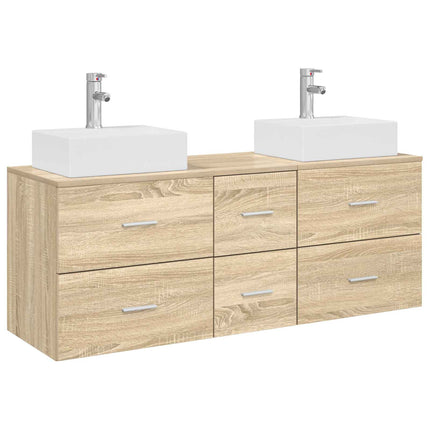 Badrumsskåpsset 3 st Sonoma-ek 49,5 x 41 x 62,5 cm