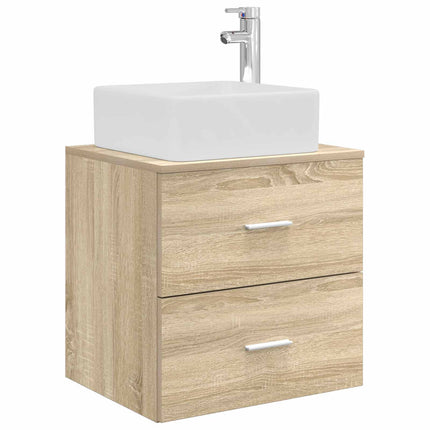 Badrumsskåpsset 3 st Sonoma-ek 53 x 34,5 x 63 cm
