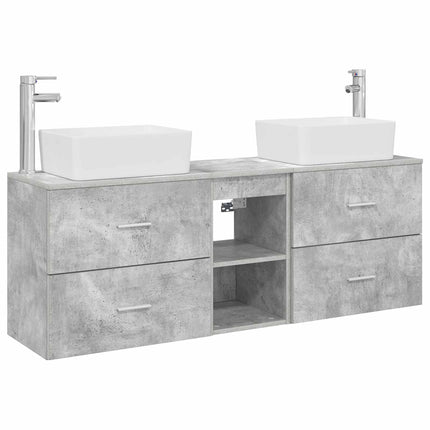 Badrumsskåpsset 3 st Betonggrå 53 x 34,5 x 63 cm