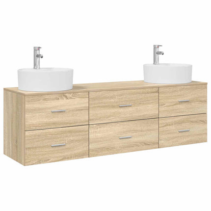 Badrumsskåpsset 3 st Sonoma-ek 62,5 x 44,5 x 50 cm