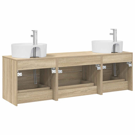 Badrumsskåpsset 3 st Sonoma-ek 62,5 x 44,5 x 50 cm