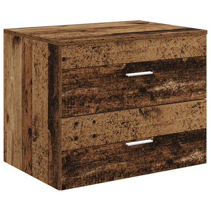 Badrumsskåpsset 3 st Gammalt trä 62,5 x 44,5 x 50 cm