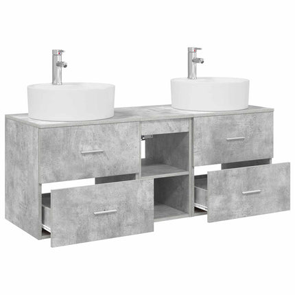 Badrumsskåpsset 3 st Betonggrå 49,5 x 44,5 x 65 cm