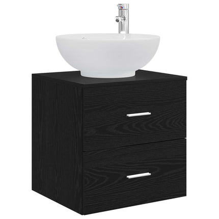 Badrumsmöbelset 3 st Svart 49,5 x 44,5 x 65 cm Konstruerat trä