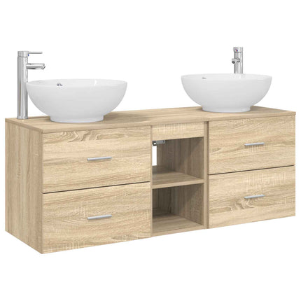 Badrumsmöbelset 3 st Sonoma-ek 49,5 x 44,5 x 65 cm