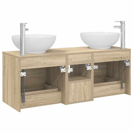 Badrumsmöbelset 3 st Sonoma-ek 49,5 x 44,5 x 65 cm
