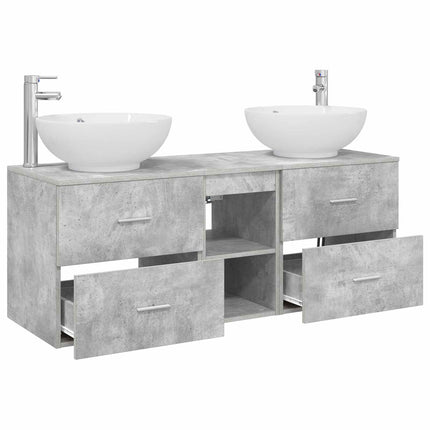 Badrumsmöbelset 3 st Betonggrå 49,5 x 44,5 x 65 cm