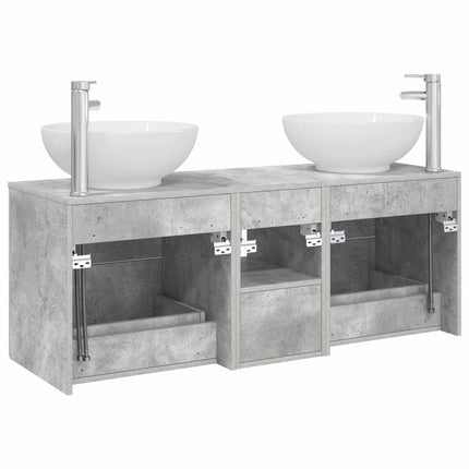 Badrumsmöbelset 3 st Betonggrå 49,5 x 44,5 x 65 cm