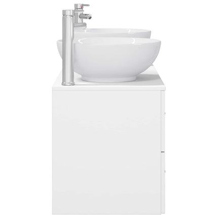 Badrumsmöbelset 3 st Vit 49,5 x 44,5 x 65 cm Konstruerat trä