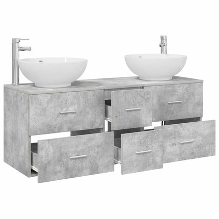 Badrumsmöbelset 3 st Betonggrå 49,5 x 44,5 x 65 cm