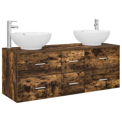 Badrumsmöbelset 3 st Rökt ek 49,5 x 44,5 x 65 cm