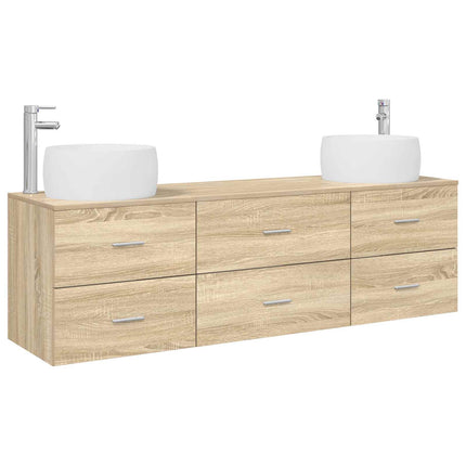 Badrumsmöbelset 3 st Sonoma-ek 49,5 x 44,5 x 66 cm