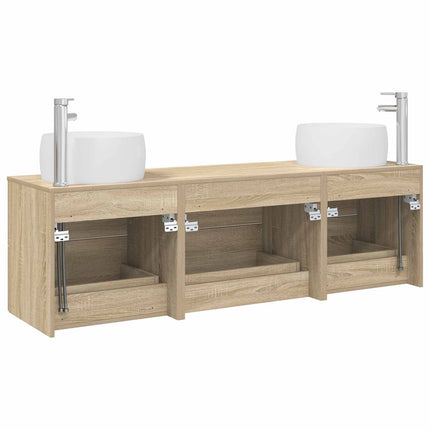 Badrumsmöbelset 3 st Sonoma-ek 49,5 x 44,5 x 66 cm