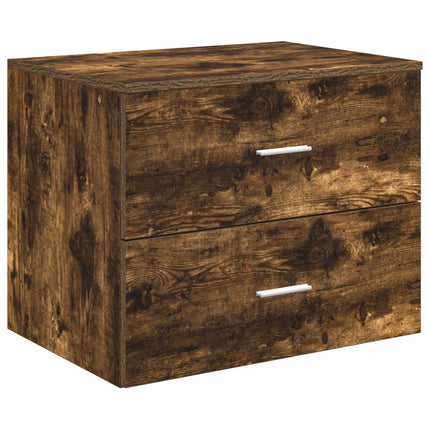 Badrumsmöbelset 3 st Rökt ek 49,5 x 44,5 x 66 cm