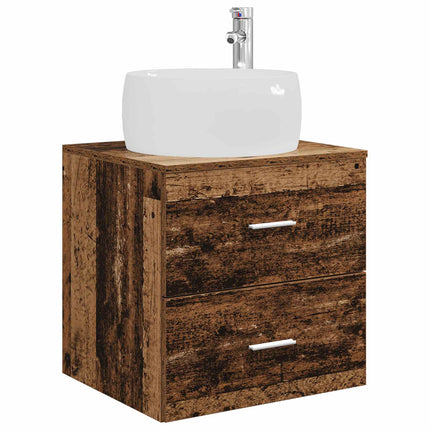 Badrumsmöbelset 3 st Gammalt trä 49,5 x 44,5 x 66 cm