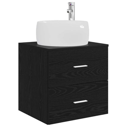 Badrumsmöbelset 3 st Svart 49,5 x 44,5 x 66 cm Konstruerat trä