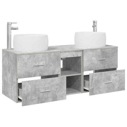 Badrumsmöbelset 3 st Betonggrå 49,5 x 44,5 x 66 cm
