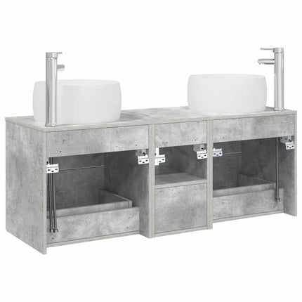 Badrumsmöbelset 3 st Betonggrå 49,5 x 44,5 x 66 cm