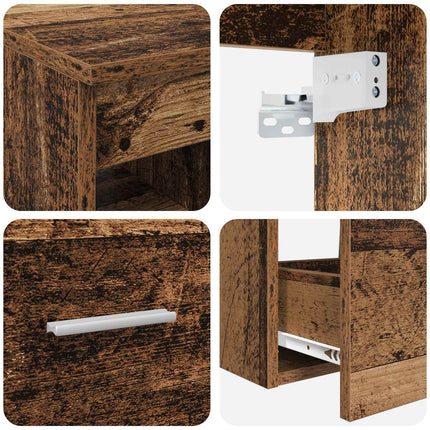 Badrumsmöbelset 3 st Gammalt trä 49,5 x 44,5 x 66 cm