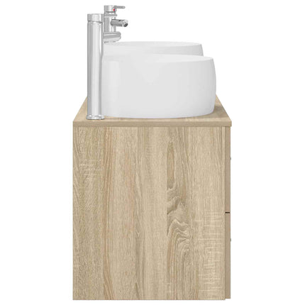 Badrumsmöbelset 3 st Sonoma-ek 49,5 x 44,5 x 66 cm