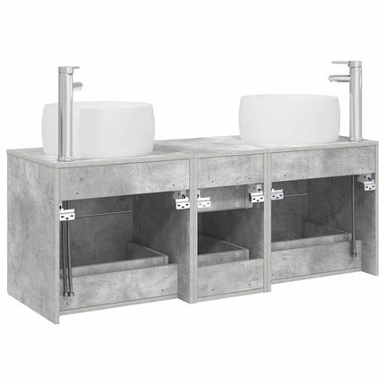 Badrumsmöbelset 3 st Betonggrå 49,5 x 44,5 x 66 cm
