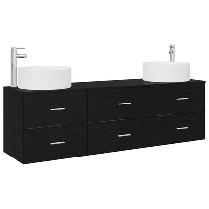 Badrumsmöbelset 3 st Svart 49,5 x 44,5 x 65,5 cm