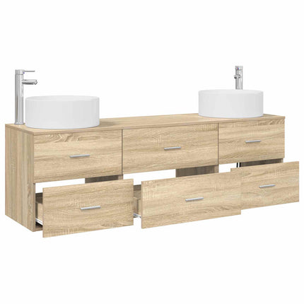 Badrumsmöbelset 3 st Sonoma-ek 49,5 x 44,5 x 65,5 cm