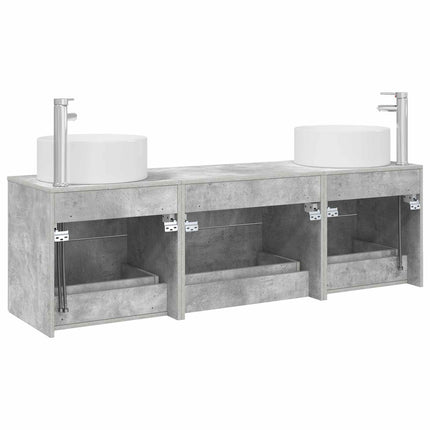Badrumsmöbelset 3 st Betonggrå 49,5 x 44,5 x 65,5 cm